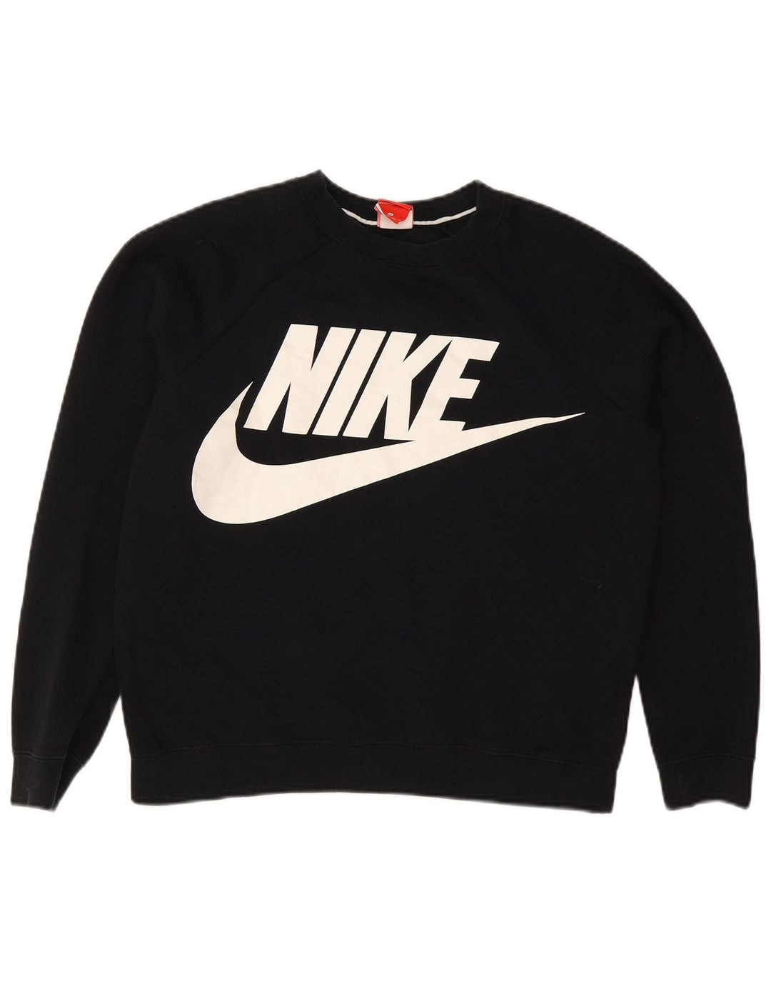 Nike Dame Grafisk Sweatshirt Jumper UK 14 Medium Sort Bomuld