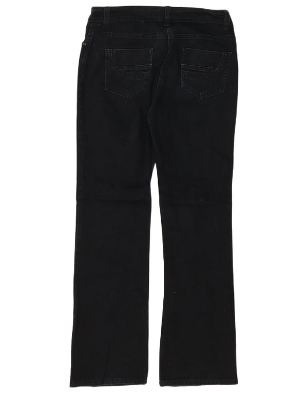 Marks & Spencer Dame Slim Bootcut Jeans UK 12 Medium W32 L30 Black Bomuld