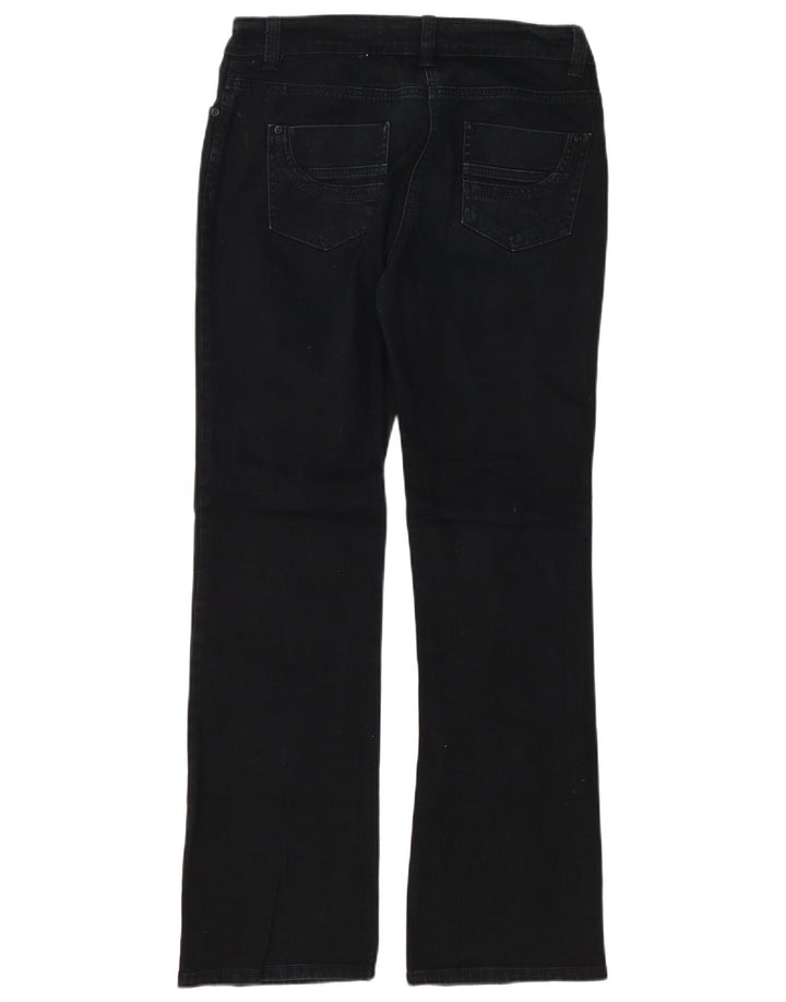 Marks & Spencer Dame Slim Bootcut Jeans UK 12 Medium W32 L30 Black Bomuld