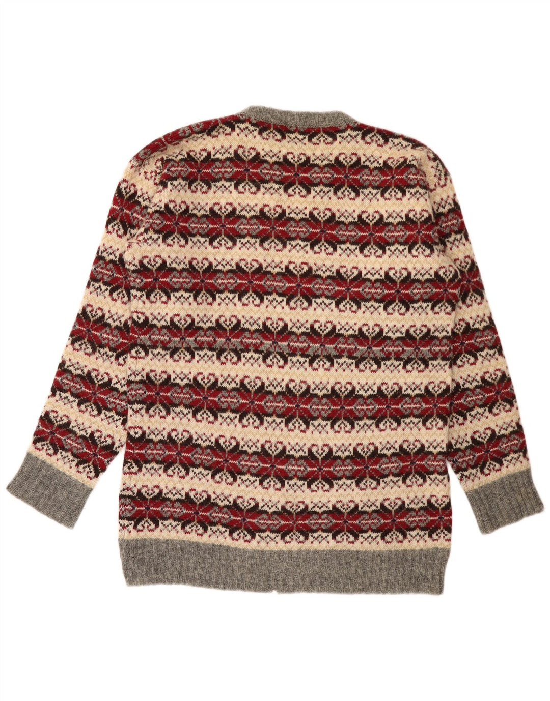 Vintage herre rund hals sweater medium flerfarvet klassisk