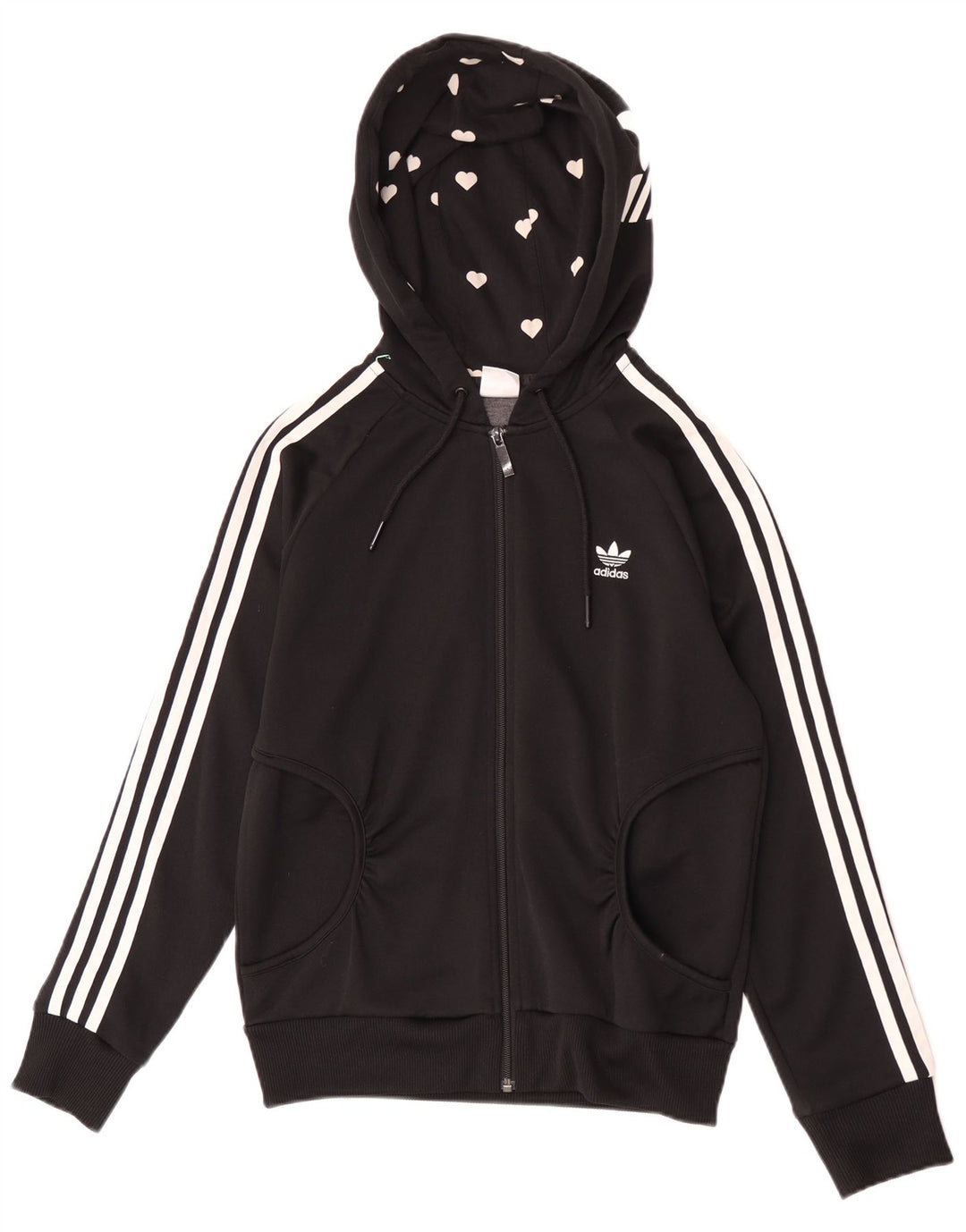 Adidas Grafisk hættetrøje med lynlås til kvinder IT 40 Lille sort polyester