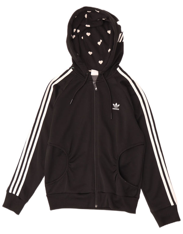 Adidas Grafisk hættetrøje med lynlås til kvinder IT 40 Lille sort polyester