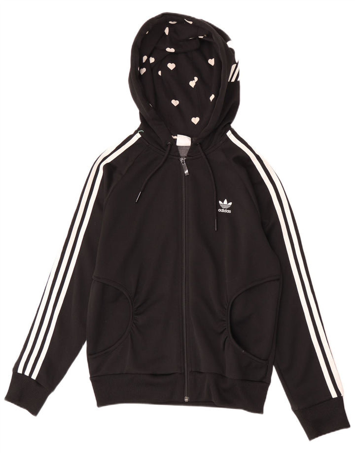 Adidas Grafisk hættetrøje med lynlås til kvinder IT 40 Lille sort polyester