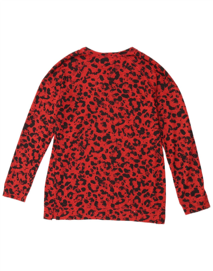 Marks & Spencer Dame Boat Neck Jumper Sweater UK 12 Medium Red