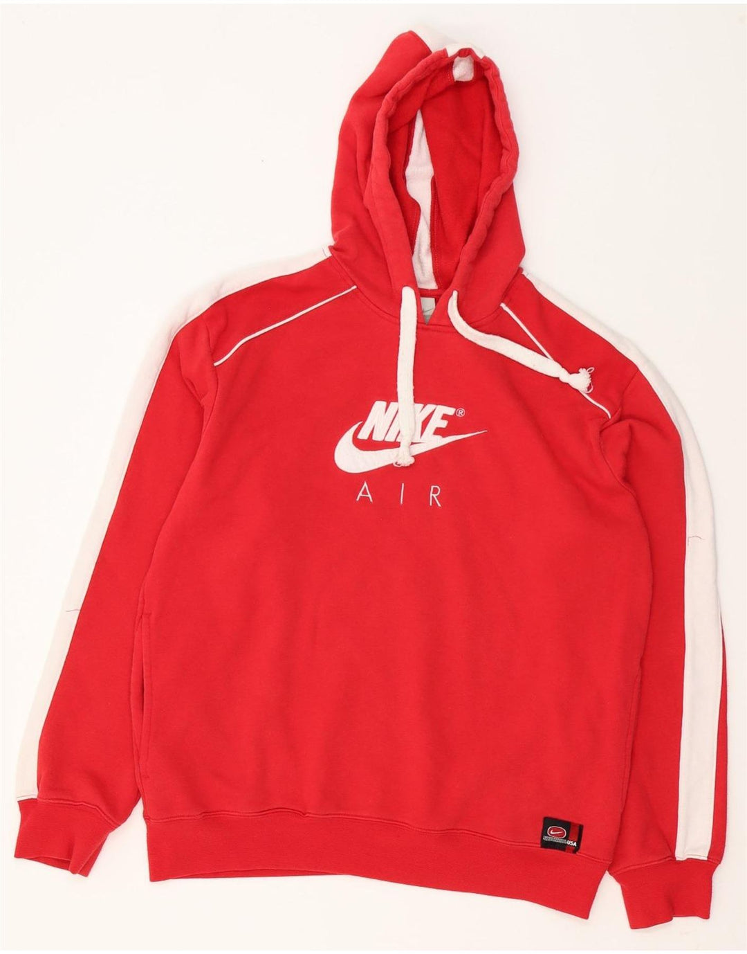 Nike grafisk hættetrøje til mænd Medium Rød Colourblock Bomuld