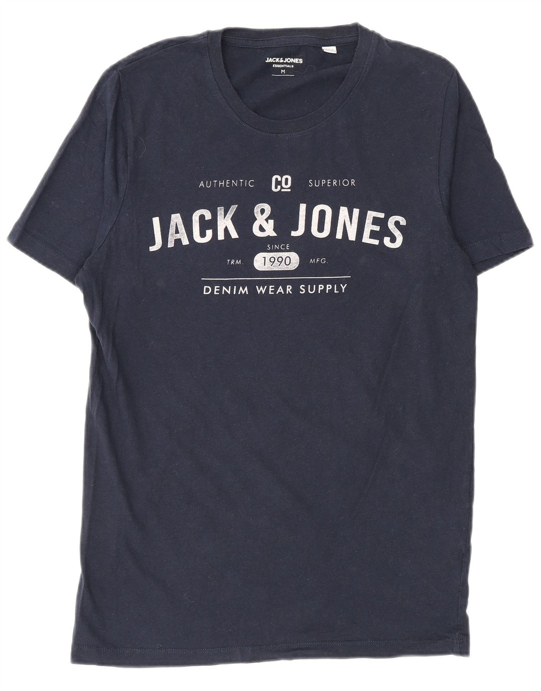 Jack & Jones Herre grafisk T-shirt Top Medium Marineblå Bomuld