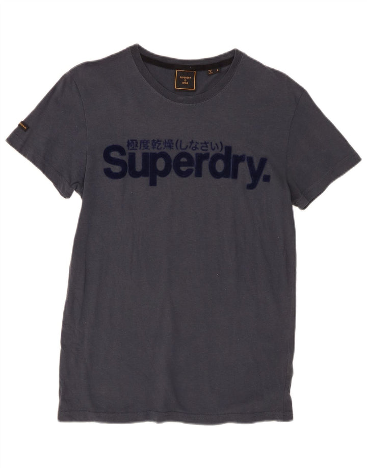 Superdry Grafisk T-shirt top til mænd, lille grå bomuld