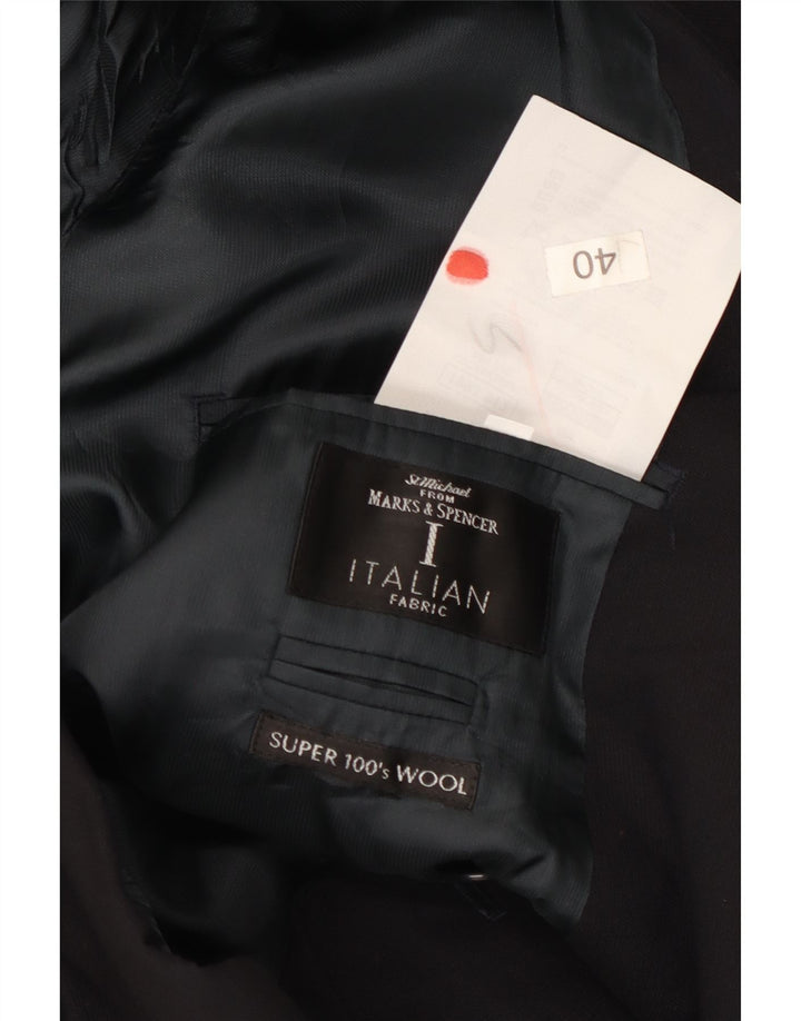 Marks & Spencer Herre Double Breasted Blazer Jacket UK 40 Medium Navy Blue