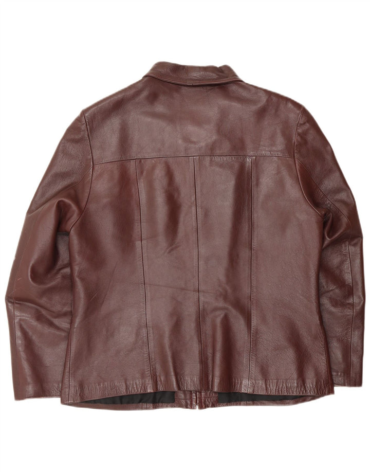 Herrero Dame Læderjakke IT 48 XL Maroon Læder
