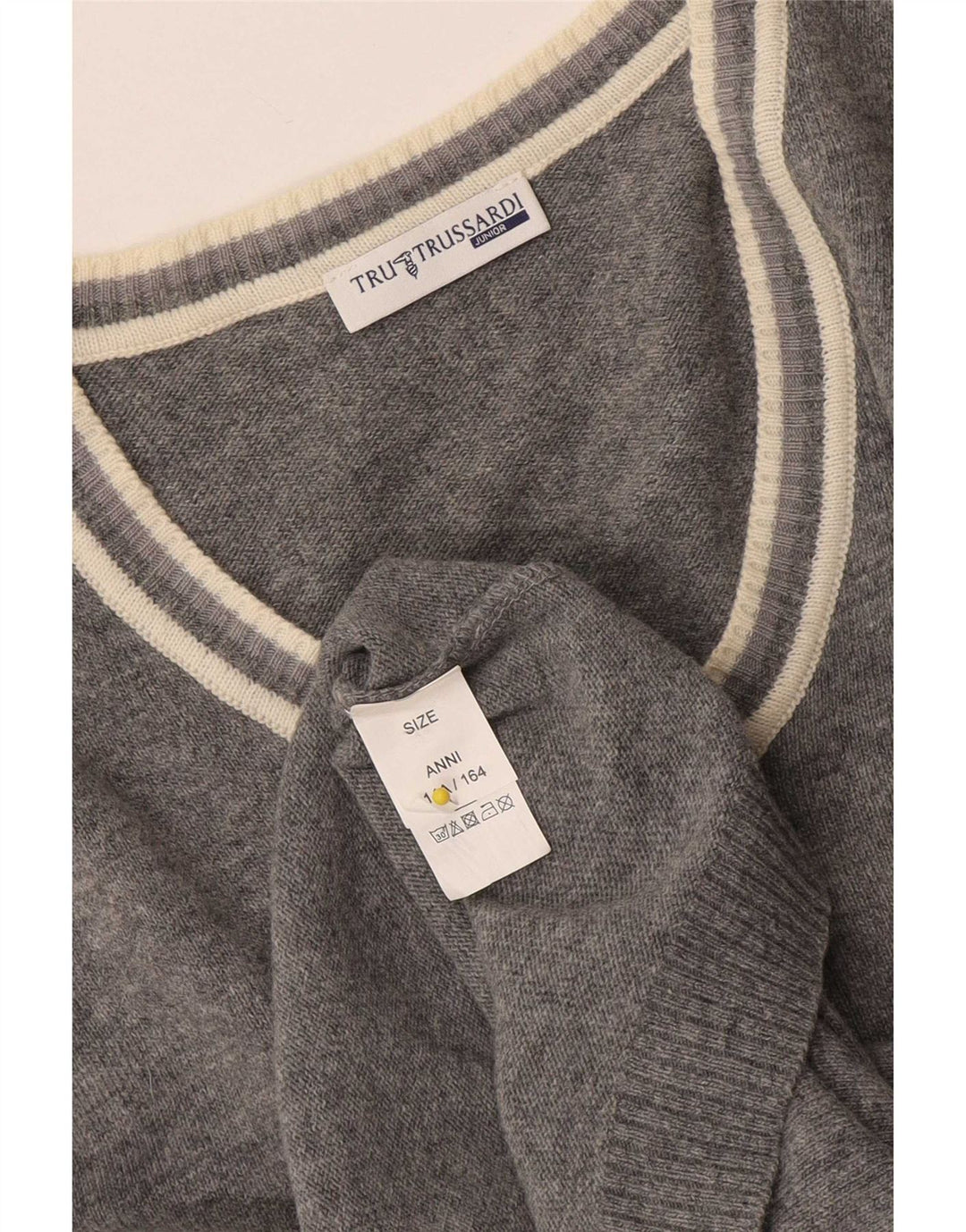Trussardi Junior Drengevest Tank Top 13-14 år Gråstribet viskose