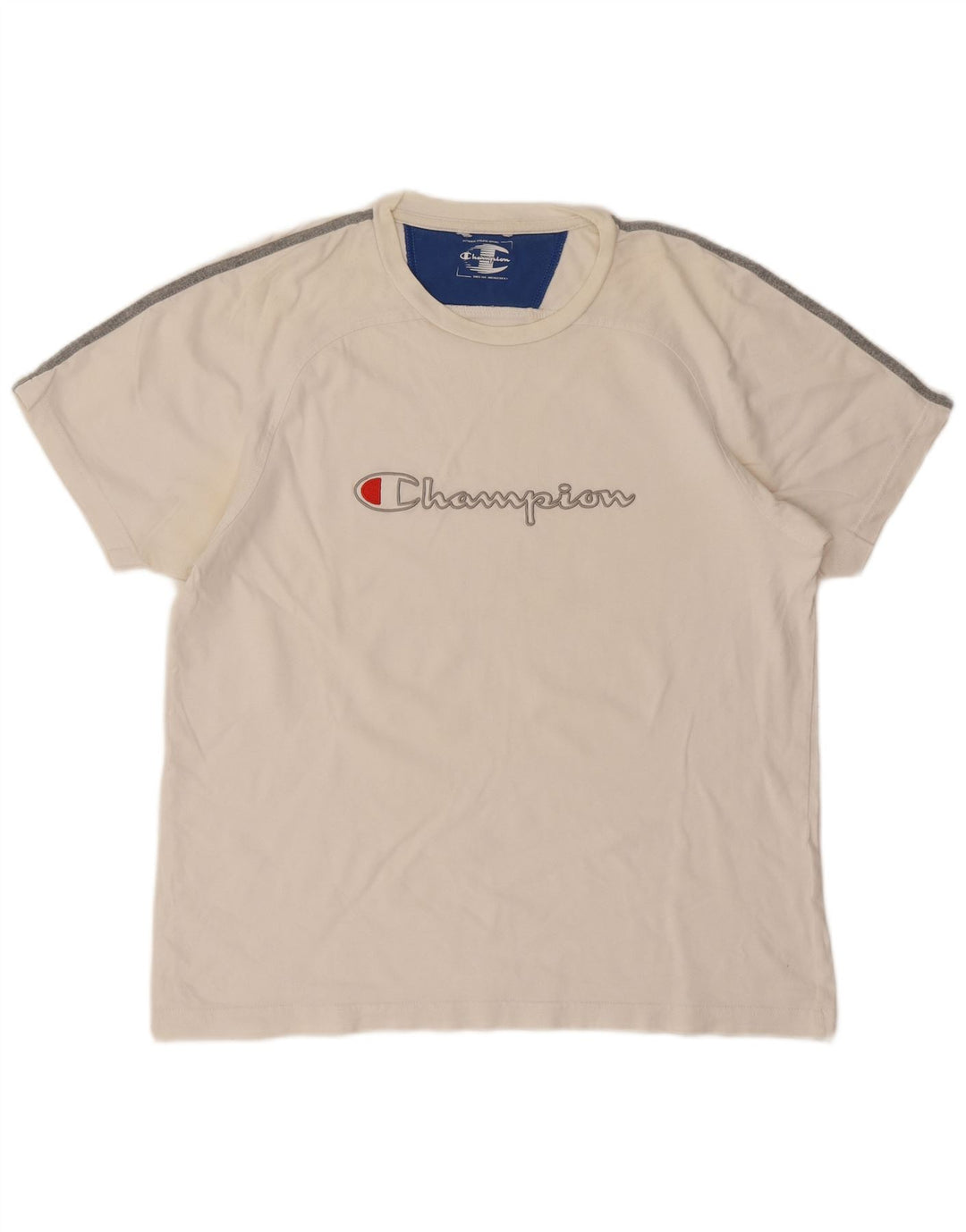 CHAMPION Herre Grafisk T-Shirt Top Medium Hvid