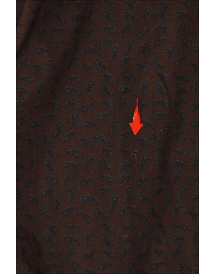 UNGARO Herreskjorte Stor Brun Paisley Bomuld