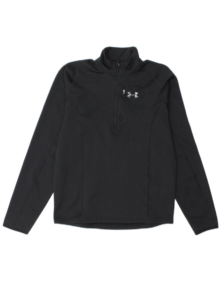 Under Armour Herre Cold Gear Zip Neck Sweatshirt Jumper Small Black