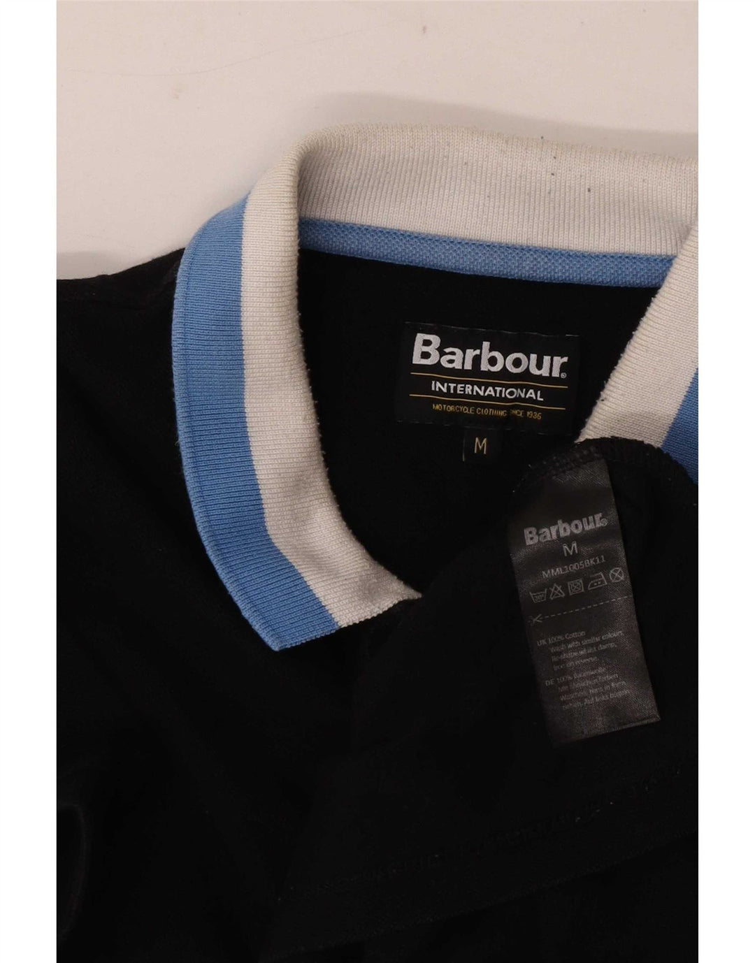 Barbour Herre Rugby Polo Shirt Medium Sort Bomuld