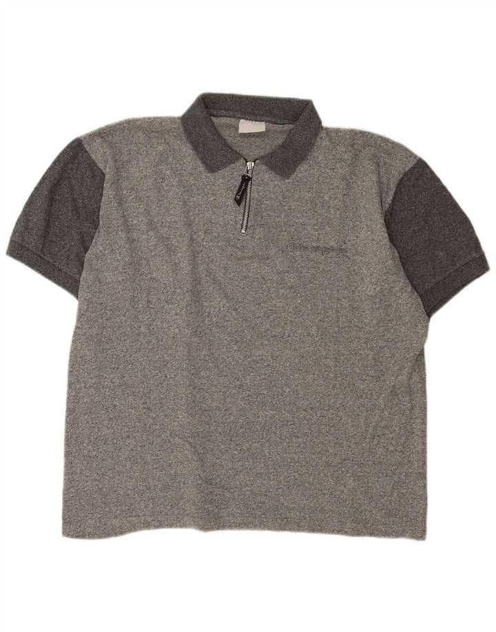 Champion herre poloshirt XL grå bomuld