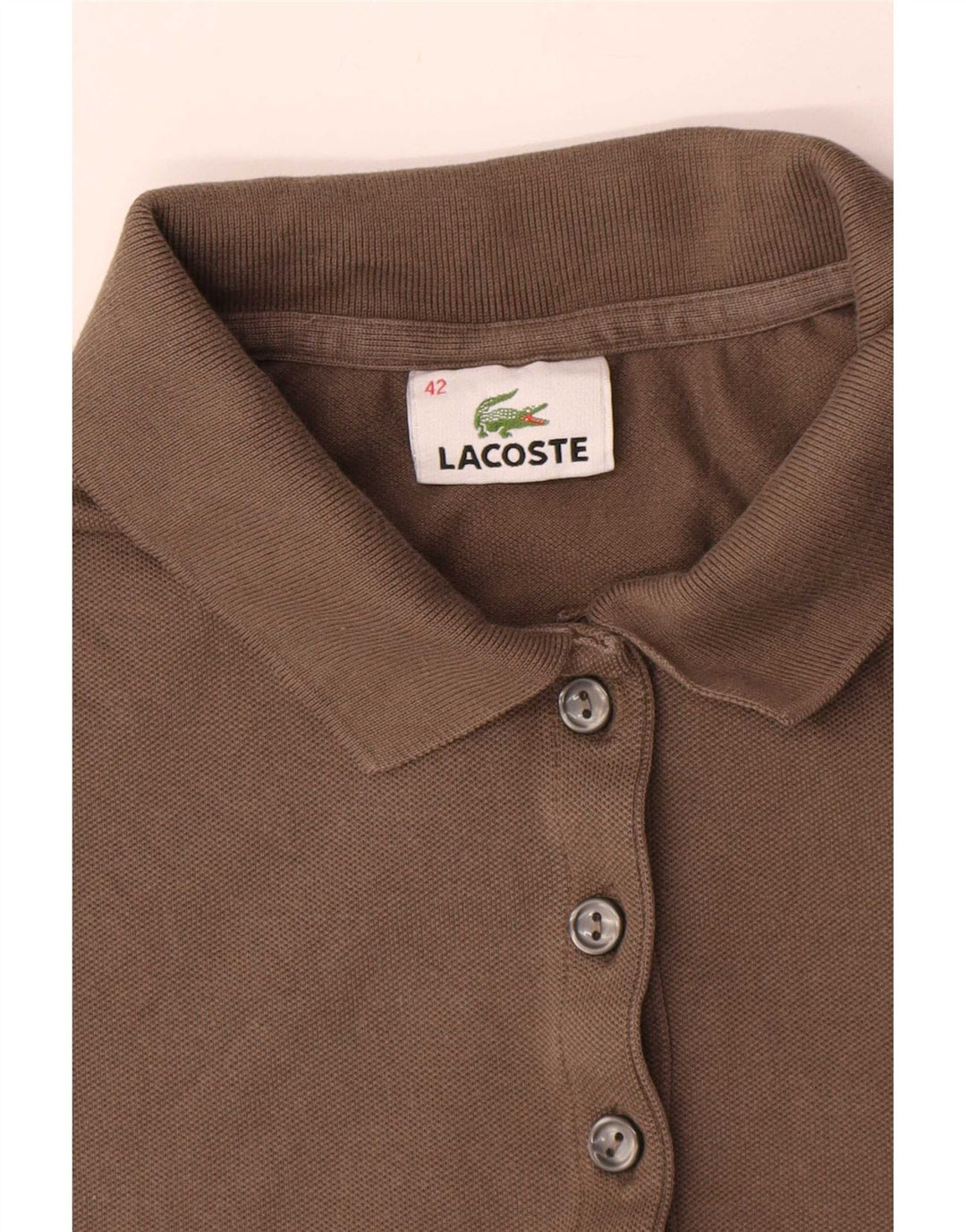 Lacoste Dame Polo Shirt Størrelse 42 Large Brun