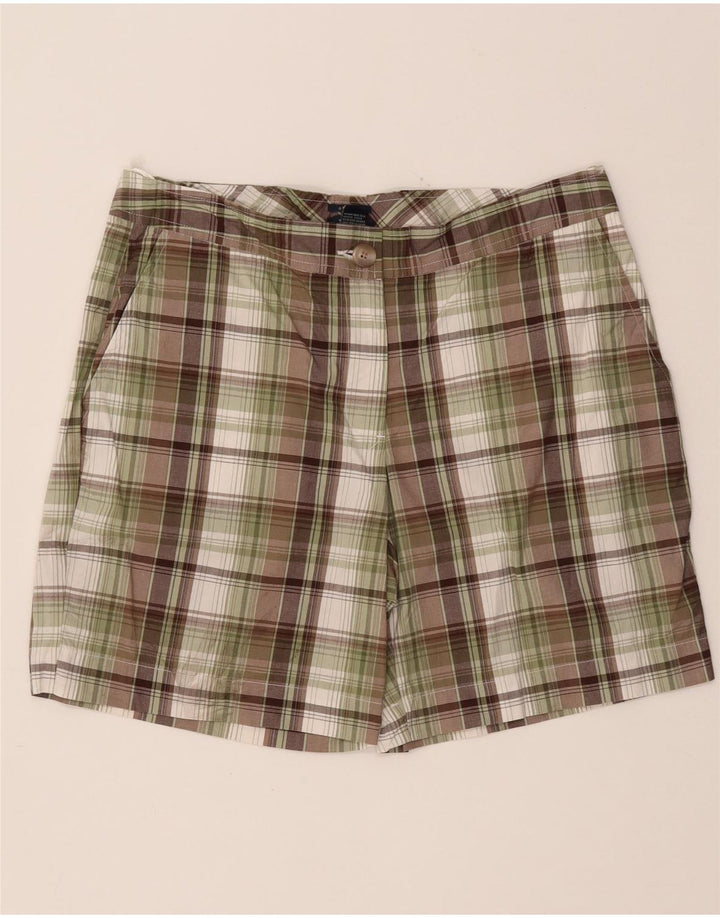 IZOD Chino Shorts til kvinder US 8 Medium W32 Khaki ternet bomuld
