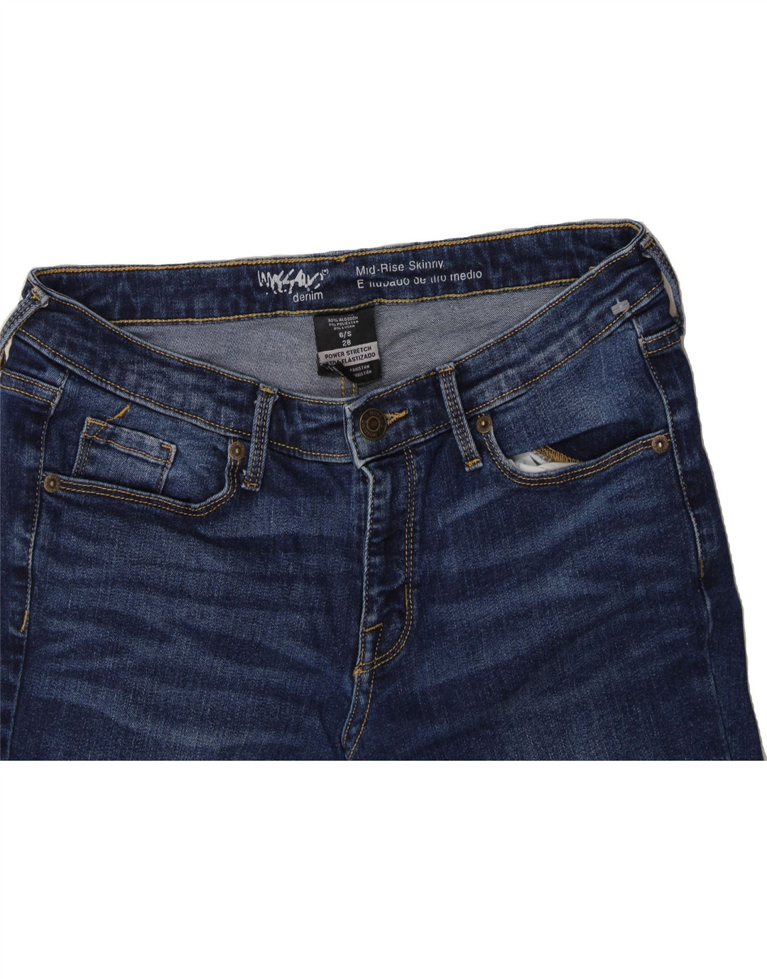 MOSSIMO Womens Mid Rise Skinny Jeans US 6 Medium W28 L29 Blue Cotton Vintage Mossimo and Second-Hand Mossimo from Messina Hembry 