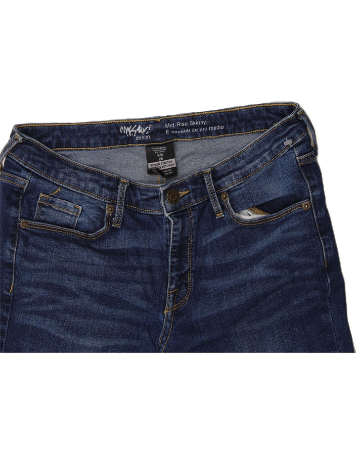 MOSSIMO Womens Mid Rise Skinny Jeans US 6 Medium W28 L29 Blue Cotton Vintage Mossimo and Second-Hand Mossimo from Messina Hembry 