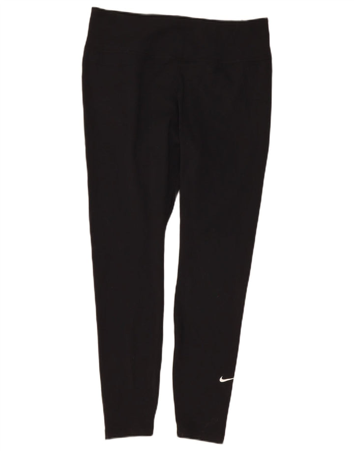 Nike Dame Dri Fit Leggings UK 14 Large Black Polyester