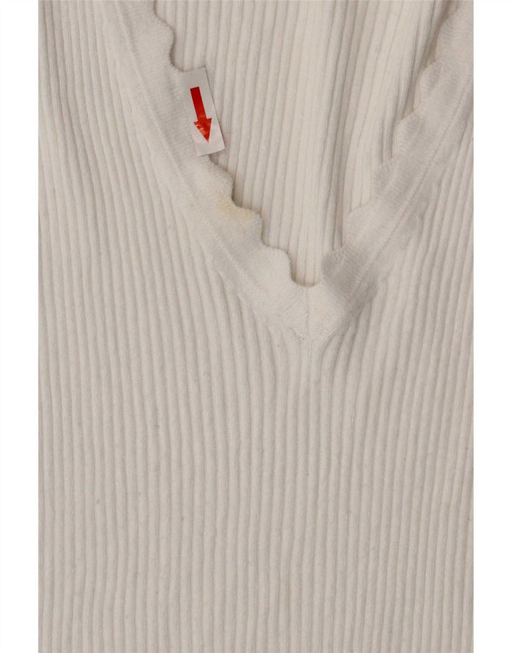 Marks & Spencer T-shirt top til kvinder DK 14 Stor hvid viskose