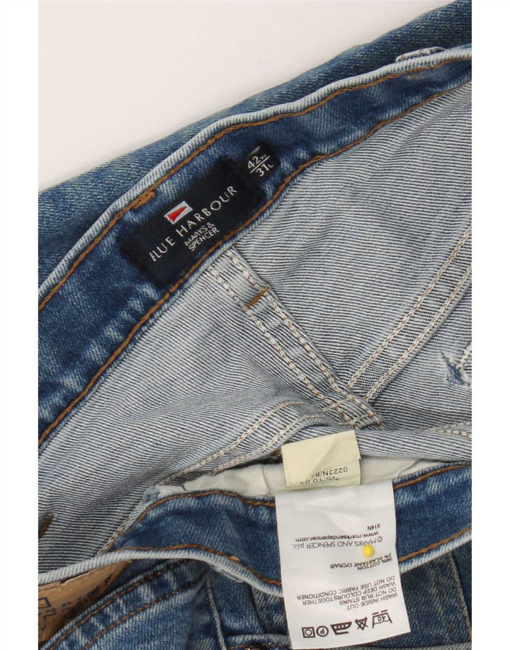 Marks & Spencer Herre Blue Harbor Straight Jeans W42 L31 Bomuld