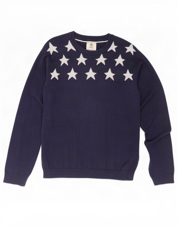 Timberland Boys Grafisk Boat Neck sweater 11-12 år XS Navy Blue