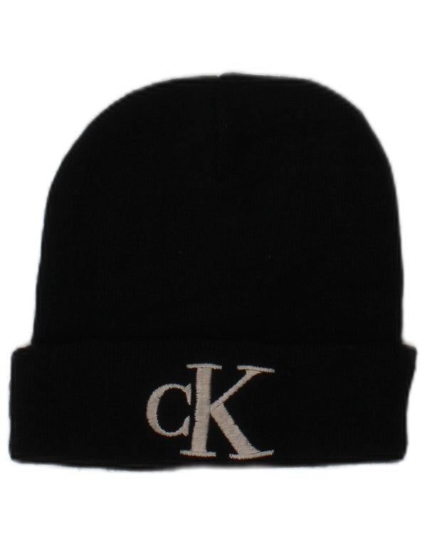 Calvin Klein Herre grafisk strik Beanie Hat One Size sort akryl logo