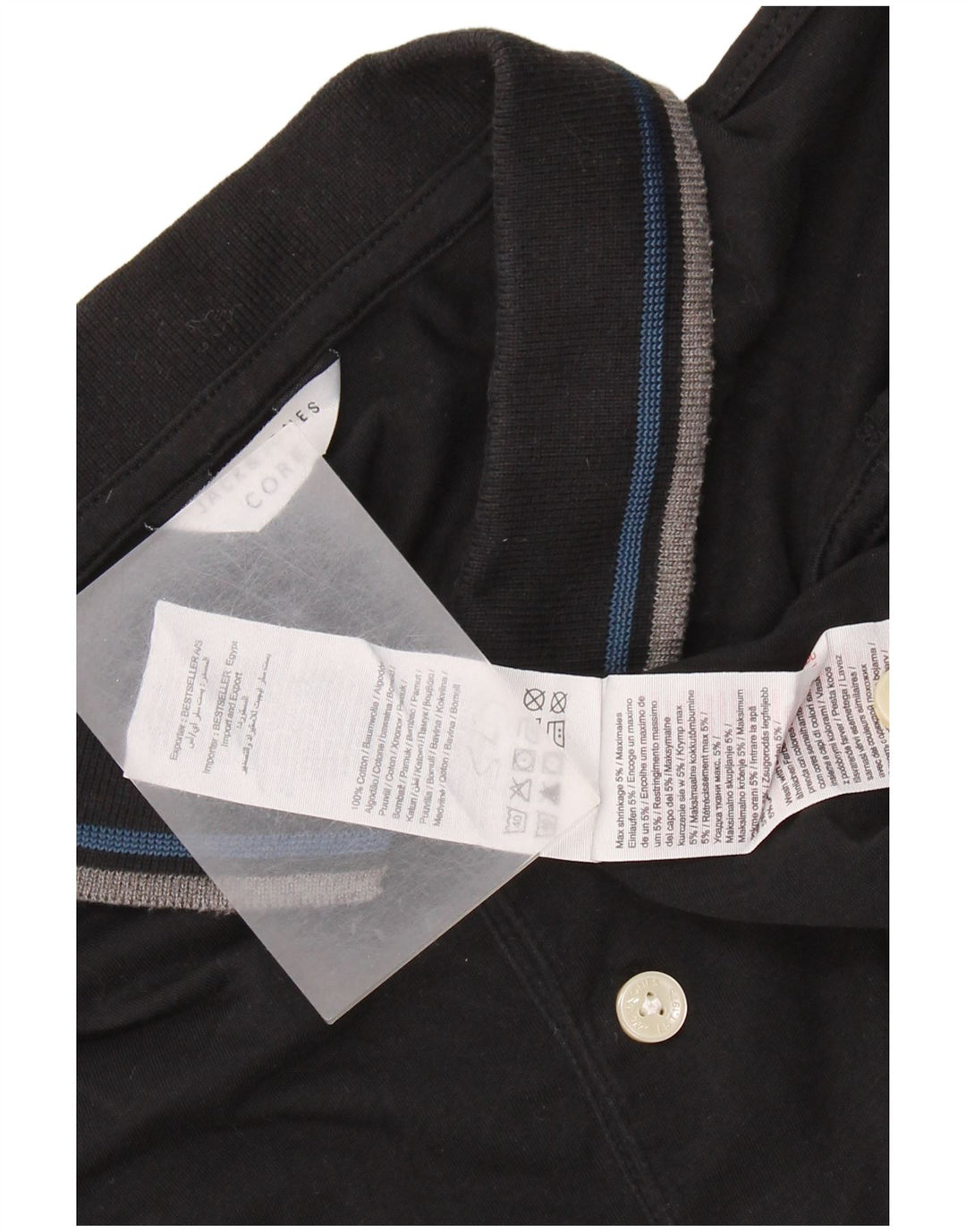 JACK & JONES Poloshirt til mænd Stor sort bomuld