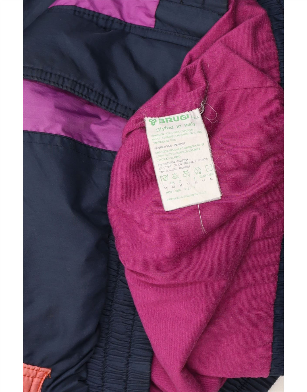 Brugi Herre Bomber Jacket UK 38 Medium Navy Blue Colourblock Polyester