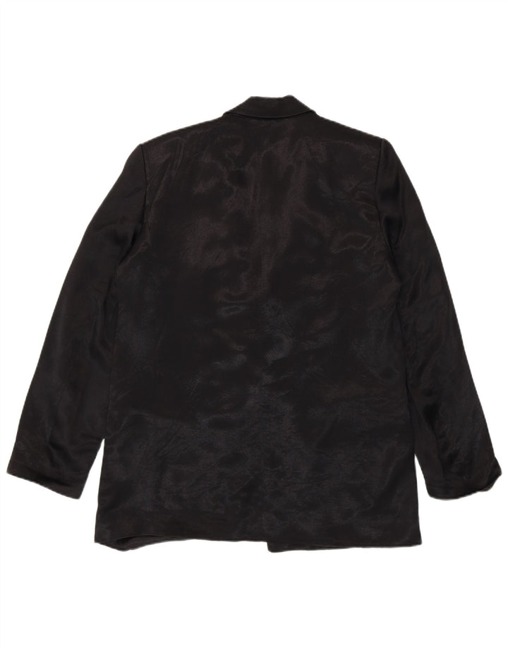 Zara Womens Open Blazer Jacket UK 14 Medium Black Viscose