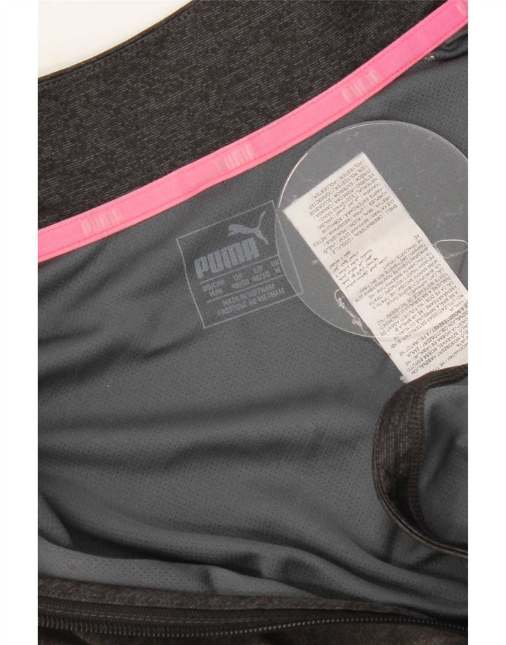 Puma Womens Zip Neck Pullover Træningsdragt Top UK 14 Medium Grey Polyester