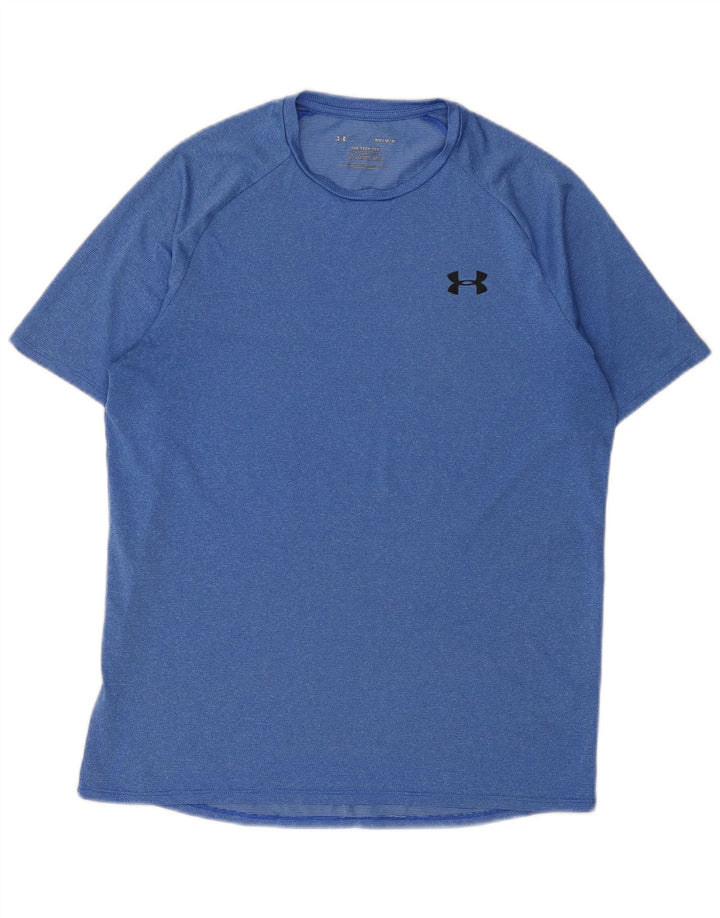 Under Armour Herre T-Shirt Top Medium Blue Flecked Polyester