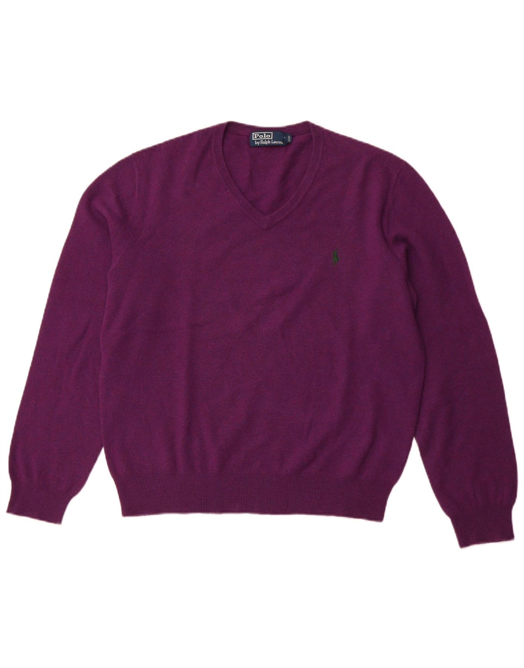 POLO RALPH LAUREN Herre V-hals sweater Medium Lilla Merinould