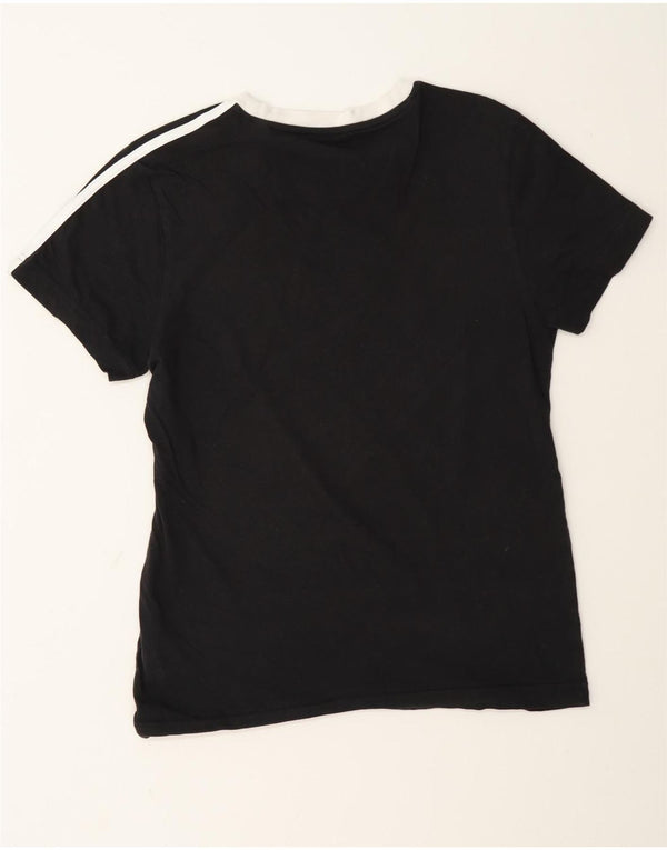 Adidas Dame Oversized T-Shirt Top UK 4/6 XS Sort Bomuld