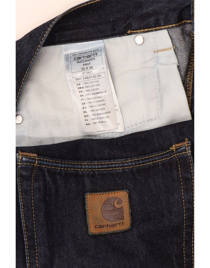 Carhartt Straight Jeans til mænd W32 L34 Marineblå bomuld