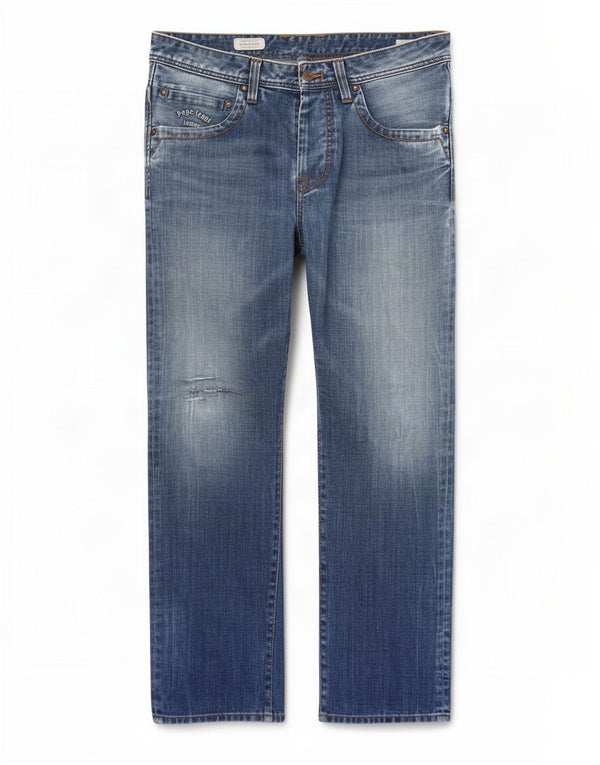 PEPE Jeans Herre Comfort Fit Straight W34 L32 Blå Bomuld