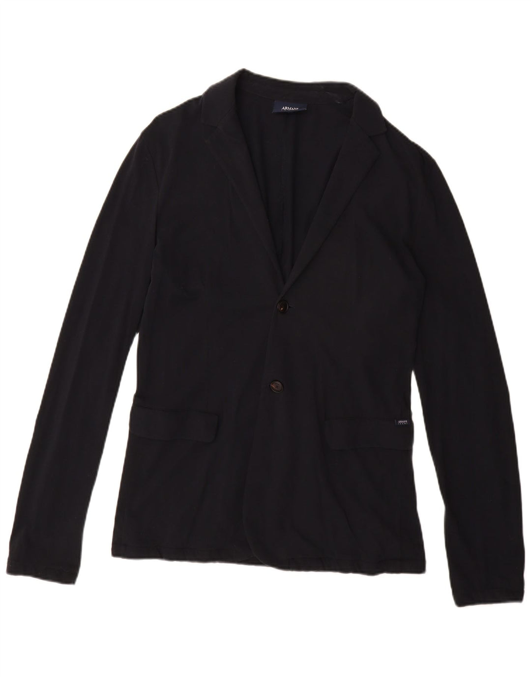 Armani Jeans Dame 2 Button Blazer Jacket UK 18 XL Navy Blue Bomuld
