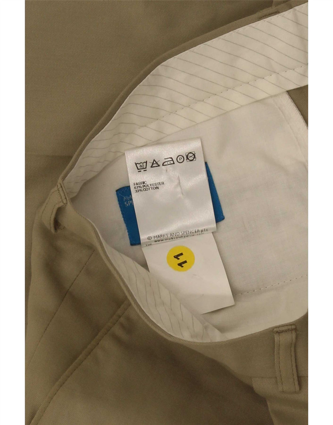 Marks & Spencer Herre Pegged Casual Bukser W34 L31 Khaki Polyester