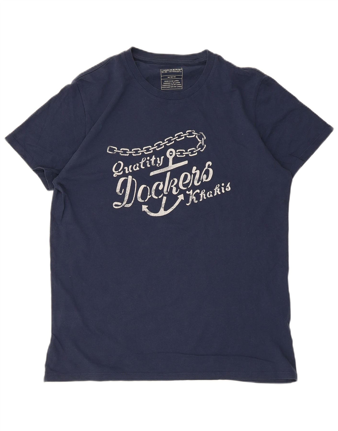 Dockers Herre Khakis Grafisk T-shirt Top Medium Navyblå Bomuld