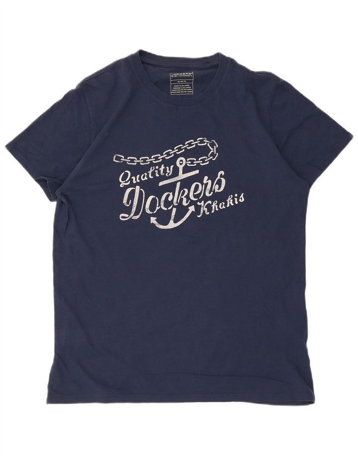 Dockers Herre Khakis Grafisk T-shirt Top Medium Navyblå Bomuld