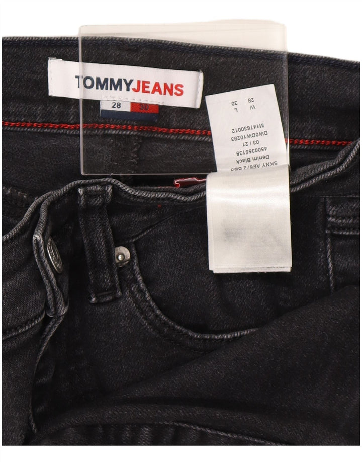 TOMMY HILFIGER Dame Skinny Jeans W28 L30 Sort Bomuld
