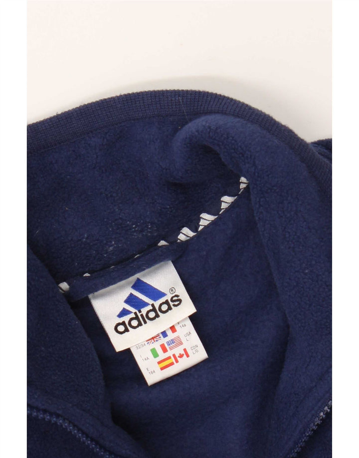 Adidas fleecetrøje med lynlås til drenge 13-14 år marineblå polyester