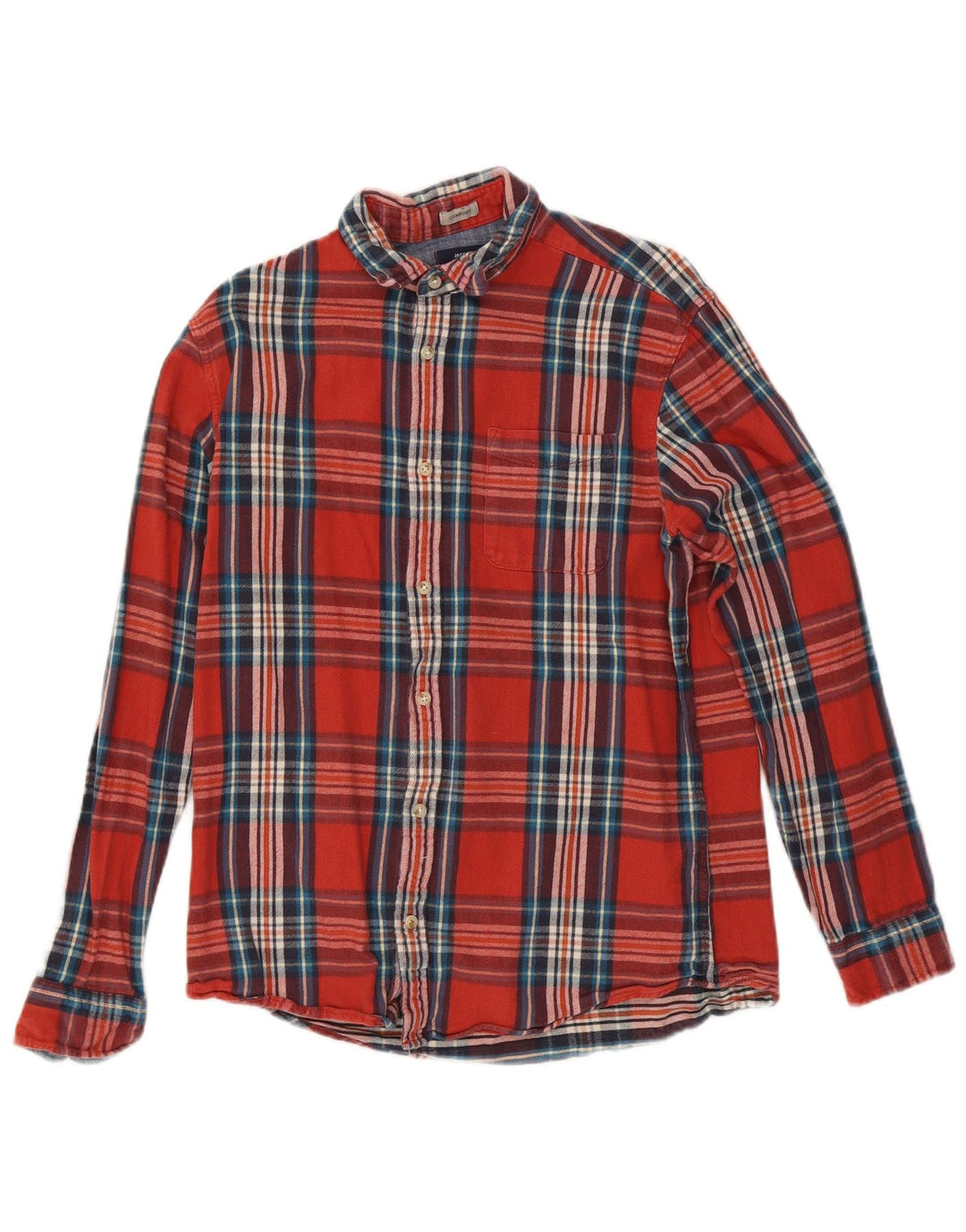 Jack & Jones herre flannelskjorte stor rød ternet bomuld