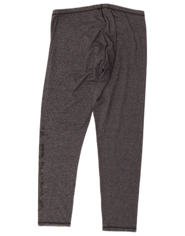 Superdry grafiske leggings til kvinder UK 14 Stor grå flækket bomuld