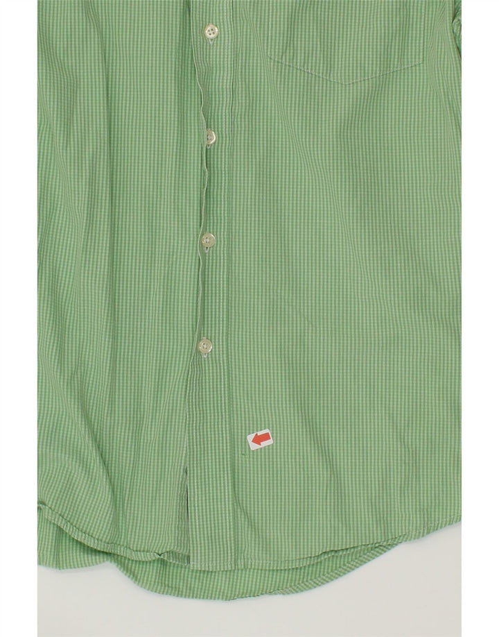 IZOD Mens Shirt Medium Green Gingham Vintage Izod and Second-Hand Izod from Messina Hembry 