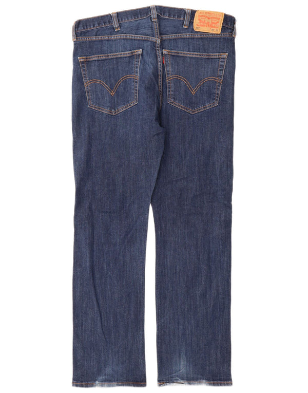 Levi's Herre 501 Straight Jeans W38 L32 Marineblå Bomuld
