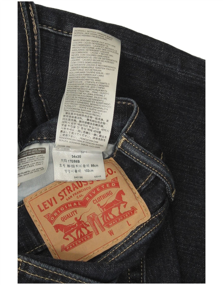 Levi's Slim Jeans til mænd W34 L30 Marineblå bomuld