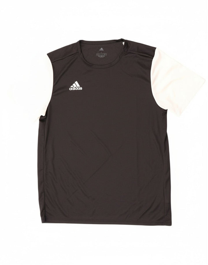 Adidas Herre Aeroready T-Shirt Top Stor Sort Colourblock Polyester