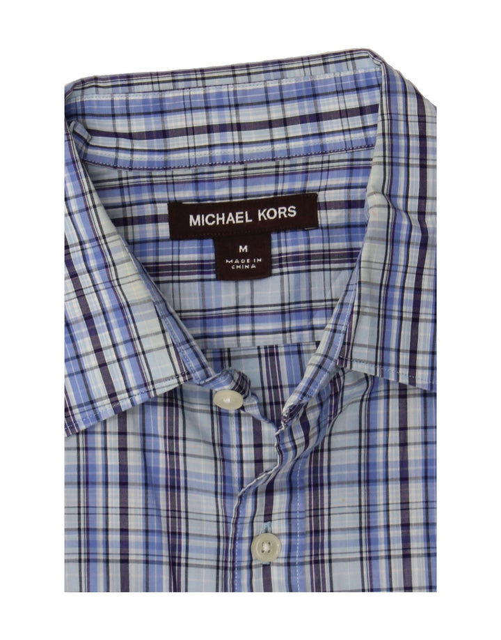 MICHAEL KORS Mens Shirt Medium Blue Check Cotton Vintage Michael Kors and Second-Hand Michael Kors from Messina Hembry 